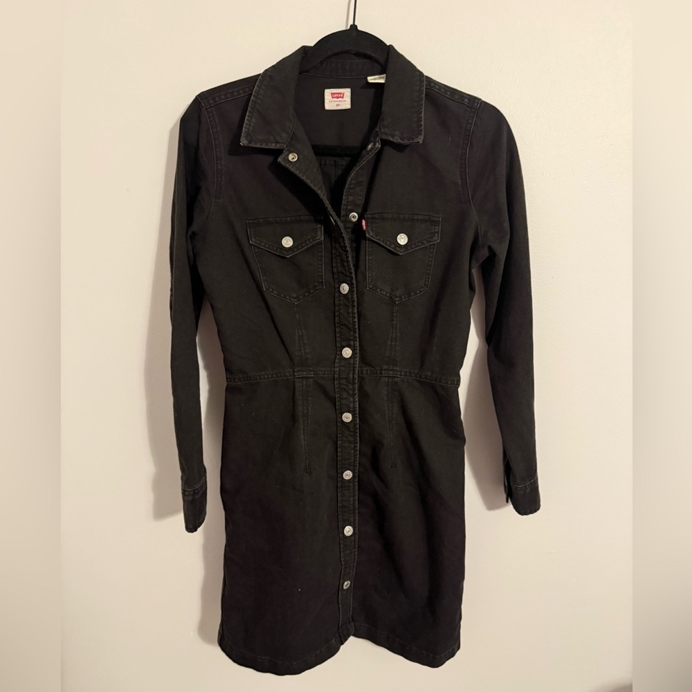 Levi's Women's Black Denim Jacket Dress